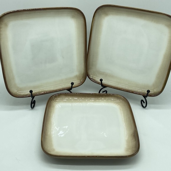 Sango Other - Sango Plates‎ Visions Cocoa Square Salad Ombre Brown Stoneware Dinnerware 7.5"